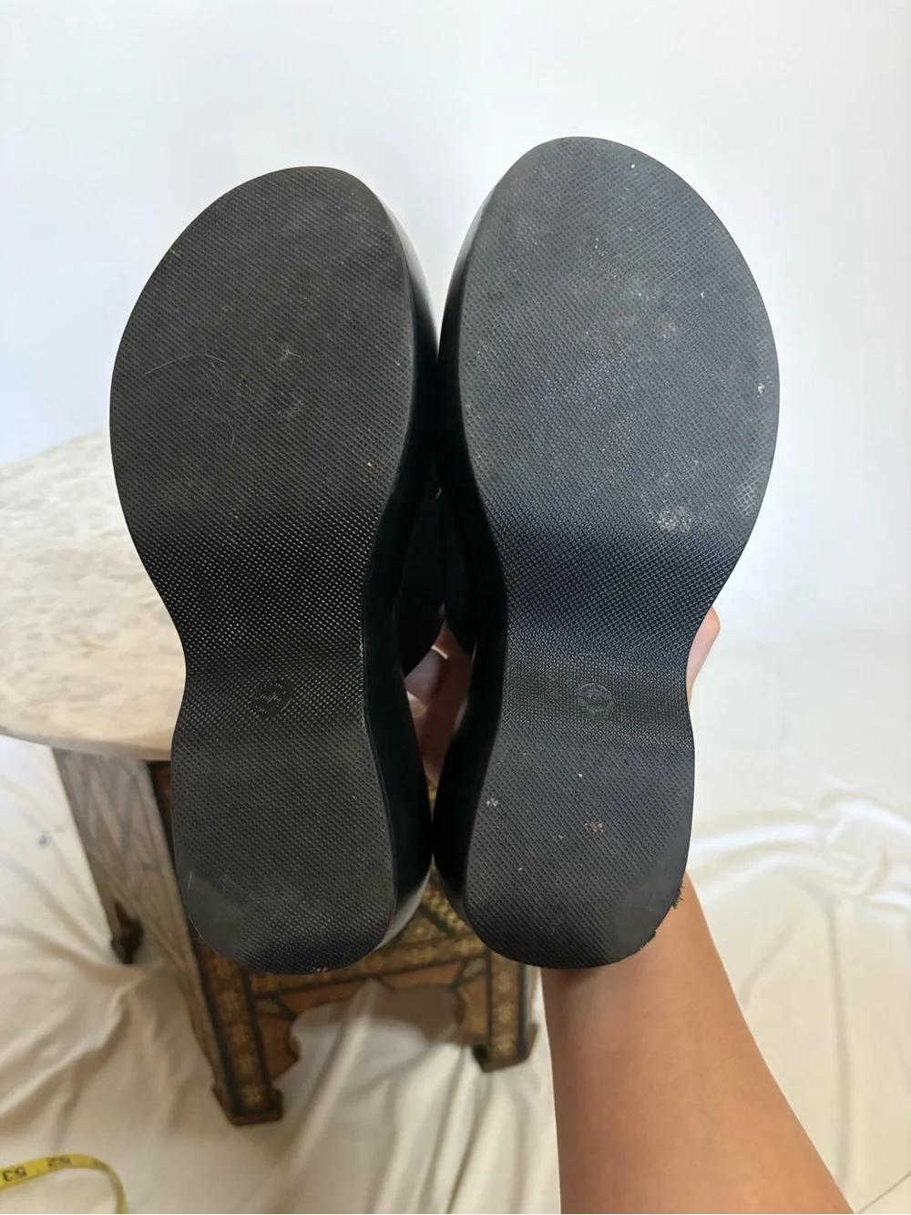 Seychelles “Sorry Bout It” Black Platform Slide Sandals Size 6 - Picture 7 of 7